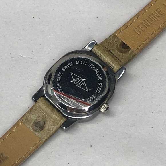 JUDITH JACK Swiss Movement MOP Face Marcasite Bezel Alligator Band Watch NWOT - Picture 5 of 17